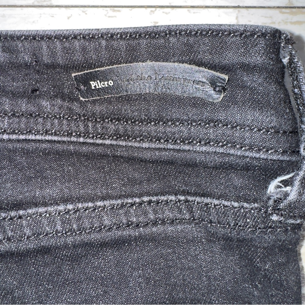Pilcro & The Letterpress Slim Straight Jeans Black Gray Wash Women’s Size 25 - Picture 11 of 12
